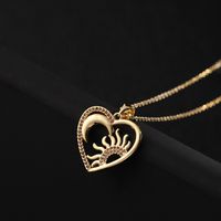 Europe Et Amérique Croix Frontière Amour Pendentif Collier Micro-incrusté Couleur Zircon Clavicule Chaîne Géométrique Fille Pendentif En Forme De Coeur Collier sku image 11