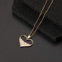 Europe And America Cross Border Love Pendant Necklace Micro-inlaid Color Zircon Clavicle Chain Geometric Girl Pendant Heart-shaped Necklace sku image 21