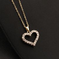Europe And America Cross Border Love Pendant Necklace Micro-inlaid Color Zircon Clavicle Chain Geometric Girl Pendant Heart-shaped Necklace sku image 3