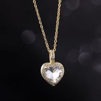 Europe And America Cross Border Love Pendant Necklace Micro-inlaid Color Zircon Clavicle Chain Geometric Girl Pendant Heart-shaped Necklace sku image 10
