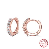 1 Pair Modern Style Classic Style Circle Polishing Plating Inlay Sterling Silver Zircon 14k Gold Plated Rose Gold Plated White Gold Plated Earrings main image 2