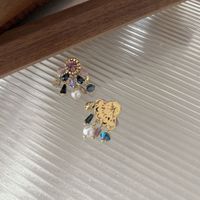 Wholesale Jewelry Retro Geometric Artificial Crystal Artificial Gemstones Plating Inlay Drop Earrings main image 1