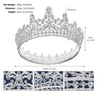 Women's Retro Shiny Crown Alloy Plating Hollow Out Inlay Rhinestones Crown sku image 1