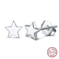 1 Pair Simple Style Pentagram Plating Sterling Silver 14k Gold Plated Ear Studs main image 4