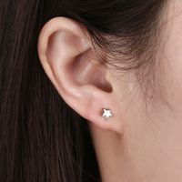 1 Pair Simple Style Pentagram Plating Sterling Silver 14k Gold Plated Ear Studs main image 3