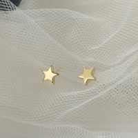 1 Pair Simple Style Pentagram Plating Sterling Silver 14k Gold Plated Ear Studs main image 2