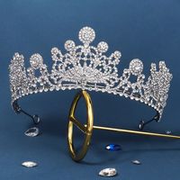 Europe Et Amérique Frontière Nouvelle Coiffure Mariage De Mariée Tempérament Et Pleine Couronne De Luxe Strass En Alliage Couronne main image 1