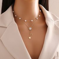 Wholesale Commute Heart Shape Flower 304 Stainless Steel Copper Plating 18K Gold Plated Pendant Necklace main image 4