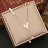 Wholesale Commute Heart Shape Flower 304 Stainless Steel Copper Plating 18K Gold Plated Pendant Necklace sku image 2