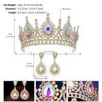 Retro Water Droplets Alloy Hollow Out Inlay Rhinestones Crown Earrings sku image 1