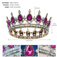 Retro Shiny Water Droplets Alloy Plating Hollow Out Inlay Rhinestones Crown main image 2