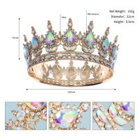 Retro Shiny Water Droplets Alloy Plating Hollow Out Inlay Rhinestones Crown sku image 2