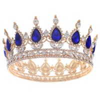 Retro Shiny Water Droplets Alloy Plating Hollow Out Inlay Rhinestones Crown sku image 3