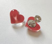 Wholesale Jewelry Sweet Heart Shape Resin Copper 14k Gold Plated Plating Ear Studs sku image 1