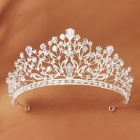 Retro Shiny Flower Alloy Hollow Out Inlay Rhinestones Crown main image 1