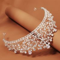 Retro Shiny Flower Alloy Hollow Out Inlay Rhinestones Crown main image 5