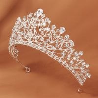 Retro Shiny Flower Alloy Hollow Out Inlay Rhinestones Crown main image 4