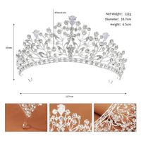 Retro Shiny Flower Alloy Hollow Out Inlay Rhinestones Crown sku image 1