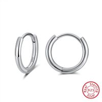 1 Pair Modern Style Classic Style Korean Style Circle Polishing Plating Sterling Silver 14k Gold Plated White Gold Plated Rhodium Plated Hoop Earrings sku image 2