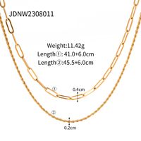 Ig Style Solid Color Stainless Steel Plating 18k Gold Plated Necklace sku image 4