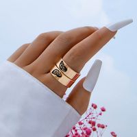 Personality Jewelry Cartoon Love Couple Ring Geometric Letter Ring Set sku image 11
