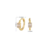 1 Paar Einfacher Stil Glänzend Rechteck Überzug Inlay Sterling Silber Zirkon Weißgold Plattiert Vergoldet Ohrringe sku image 2