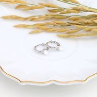 1 Pair Simple Style Printing Plating Sterling Silver White Gold Plated Gold Plated Earrings main image 4