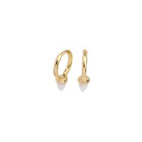 1 Pair Simple Style Printing Plating Sterling Silver White Gold Plated Gold Plated Earrings main image 3