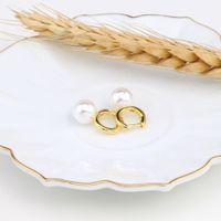 1 Pair Simple Style Round Plating Inlay Sterling Silver Pearl White Gold Plated Gold Plated Earrings main image 5