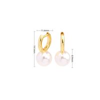 1 Pair Simple Style Round Plating Inlay Sterling Silver Pearl White Gold Plated Gold Plated Earrings sku image 2