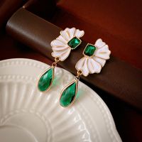 1 Pair Classical Lady Cross Enamel Plating Inlay Copper Ear Studs sku image 109