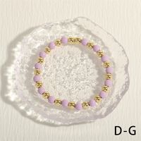 Einfarbig Runden Kupfer Perlen Überzug Vergoldet Armbänder sku image 4