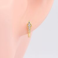 1 Pair Simple Style Shiny U Shape Plating Inlay Sterling Silver Zircon White Gold Plated Gold Plated Earrings main image 2