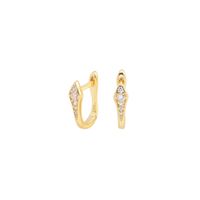1 Pair Simple Style Shiny U Shape Plating Inlay Sterling Silver Zircon White Gold Plated Gold Plated Earrings main image 3