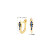 1 Pair Simple Style Shiny U Shape Plating Inlay Sterling Silver Zircon White Gold Plated Gold Plated Earrings sku image 4
