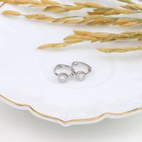 1 Pair Simple Style Round Plating Inlay Sterling Silver Zircon White Gold Plated Gold Plated Earrings main image 4