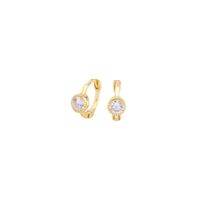 1 Pair Simple Style Round Plating Inlay Sterling Silver Zircon White Gold Plated Gold Plated Earrings main image 3