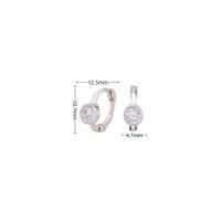 1 Paire Style Simple Rond Placage Incruster Argent Sterling Zircon Or Blanc Plaqué Plaqué Or Des Boucles D'oreilles sku image 1