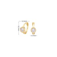 1 Pair Simple Style Round Plating Inlay Sterling Silver Zircon White Gold Plated Gold Plated Earrings sku image 2