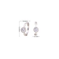 1 Pair Simple Style Round Plating Inlay Sterling Silver Zircon White Gold Plated Gold Plated Earrings sku image 3