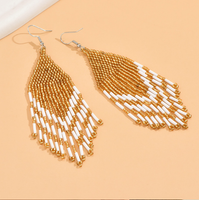 Wholesale Jewelry Modern Style Rhombus Seed Bead Beaded Handmade Drop Earrings main image 1