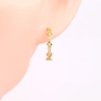 1 Pair Simple Style C Shape Inlay Sterling Silver Zircon Ear Studs main image 3