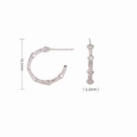 1 Paire Style Simple Forme C Incruster Argent Sterling Zircon Boucles D'oreilles sku image 1