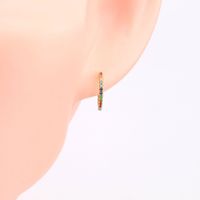 1 Pair Simple Style C Shape Inlay Sterling Silver Zircon Ear Studs main image 2