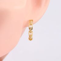 1 Pair Simple Style C Shape Inlay Sterling Silver Zircon Ear Studs main image 2