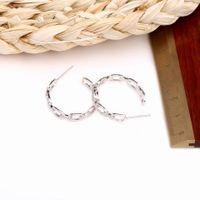 1 Pair Simple Style C Shape Inlay Sterling Silver Zircon Ear Studs main image 4