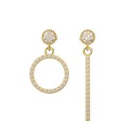 1 Piece Simple Style Korean Style Circle Plating Inlay Sterling Silver Zircon 14k Gold Plated White Gold Plated Silver Plated Earrings main image 6