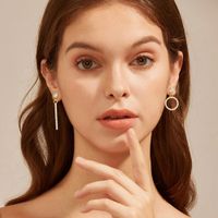 1 Piece Simple Style Korean Style Circle Plating Inlay Sterling Silver Zircon 14k Gold Plated White Gold Plated Silver Plated Earrings main image 2