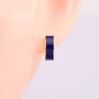 1 Pair Elegant C Shape Enamel Stoving Varnish Sterling Silver Ear Studs main image 2