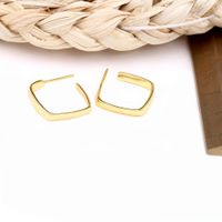 1 Pair Simple Style Square Plating Sterling Silver Ear Studs main image 5
